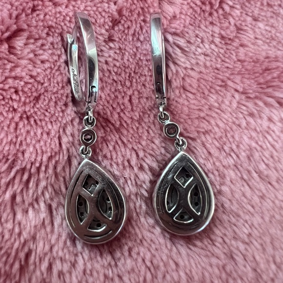 Neil Lane Dangle Earrings 3/4 ct tw Diamonds 14K White Gold. - Picture 3 of 3